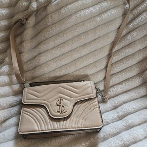 Elegant Beige Quilted Crossbody Bag